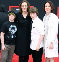 Ann Cusack with sister Joan Cusack and her sons Miles Burke & Dylan John Burke