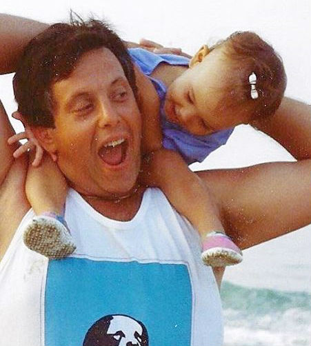 Britt Baron with her father in childhood
