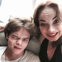Charlie Heaton with his siter