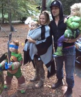 Erin Angle & Jon Bernthal family on a forest adventure