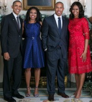 Jemele Hill & boyfriend with Barack Obama and wife Michelle