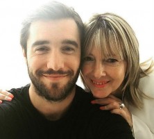Josh Bowman with his mother