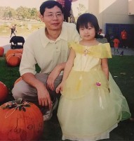 Madison Hu childhood halloween with father