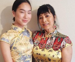 Madison Hu with her mom
