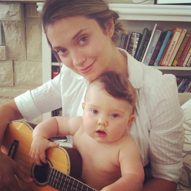 Spencer Grammer with son Emmett Emmanual Hesketh when he was a baby