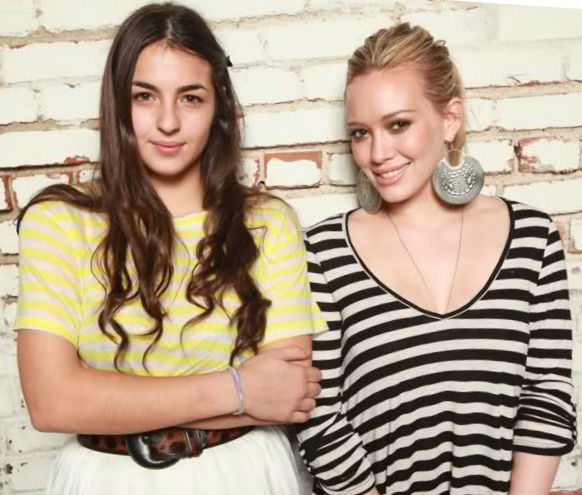 Alanna Masterson with her friend Hilary Duff