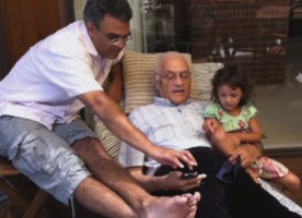 Amar Bose with son Vanu Bose & granddaughter Kamala Bose