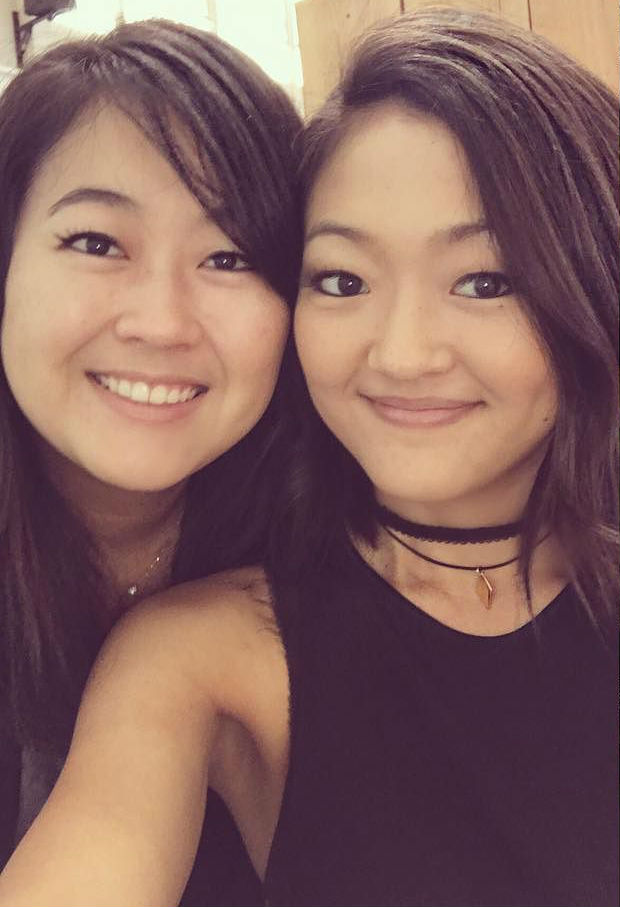 Amy Okuda with sister Lisa Okuda