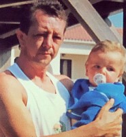 Baby John Bradley West with father