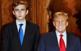 Barron Trump with father Donald Trump