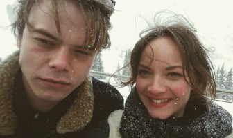 Charlie Heaton with his siter