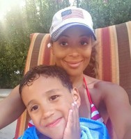 Essence Atkins with son Varro Blair Mendez