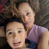 Essence Atkins with son Varro Blair Mendez