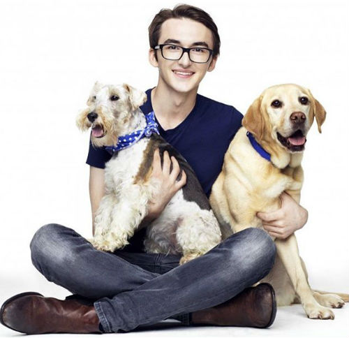 Isaac Hempstead Wright with his pets