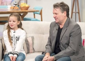 Issy Simpson with grandpa Russ Stevens on a show