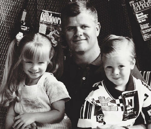 Jenna Boyd Childhood photo: With Father Mike Boyd, brother Cayden Boyd