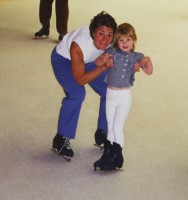 Jennifer Gates with Mom Melinda Gates at the skating rink