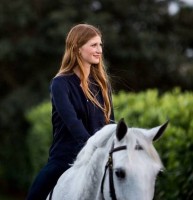 Jennifer Katharine Gates on her horse