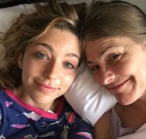 Jessica Rothe with Mother Susan Rothenberg