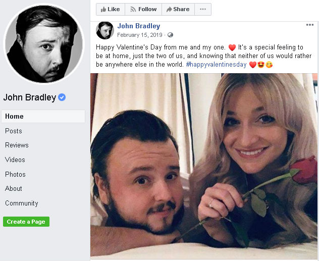 John Bradley's Valentine's day wish- 2019