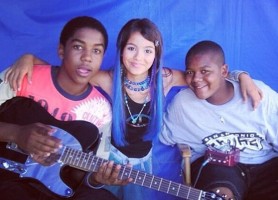 Kyle Massey with brother Christopher Massey & friend Victoria