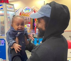 Lakeith Stanfield with daughter Apollo Stanfield