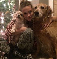 Lili Reinhart with her puppies