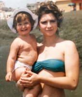 Milana Vayntrub with her Mom, childhood