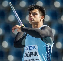 Neeraj Chopra throwing javelin