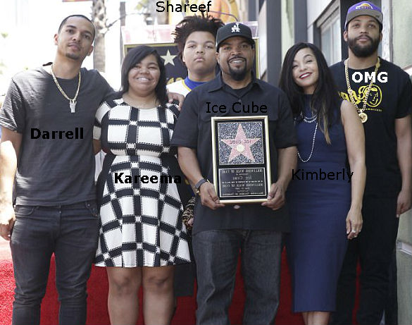 O'Shea Jackson Jr familie: Vader (Ijsblokje), Moeder(Kimberly), Zus(Kareema), Brothers- Darrell & Shareef