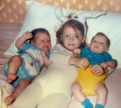 Paige Howard Childhood photo: Paige(Left), Bryce(Center), Jocelyn(Right)