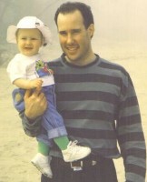 Rachel Brosnahan with her Dad in childhood