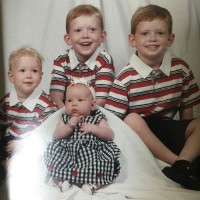 Sadie Sink with her elder brothers