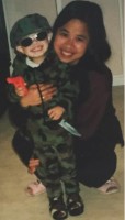 Sam Humphrey with his mother