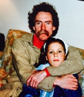 Sarah Burns with her father in childhood