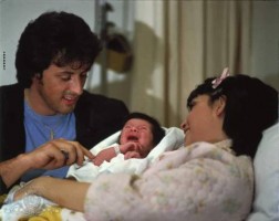 Seargeoh Stallone in Rocky II (1979) with Sylvester Stallone and Talia Shire
