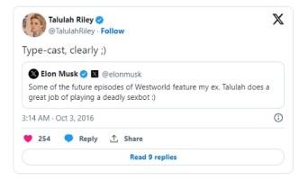 Talulah's witty reply to Elon Musk's comment