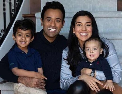 Vivek and Apporva Ramaswamy family: kids Karthik and Arjun