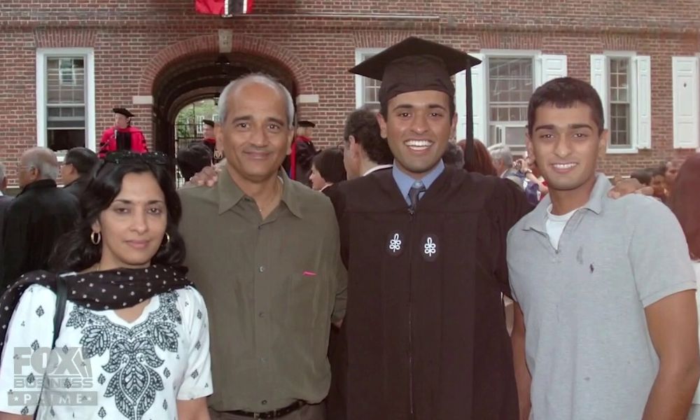 Vivek Ramaswamy at his Yale Law school graduation with family