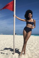 Yara Shahidi on the beach in bikini