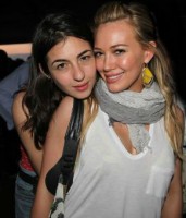 Alanna Masterson with her friend Hilary Duff