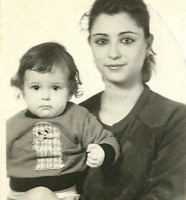 Milana Vayntrub with her Mom, childhood